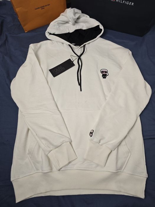 Bluza męska z kapturem Karl Lagerfeld kolory biała premium M-XXXL