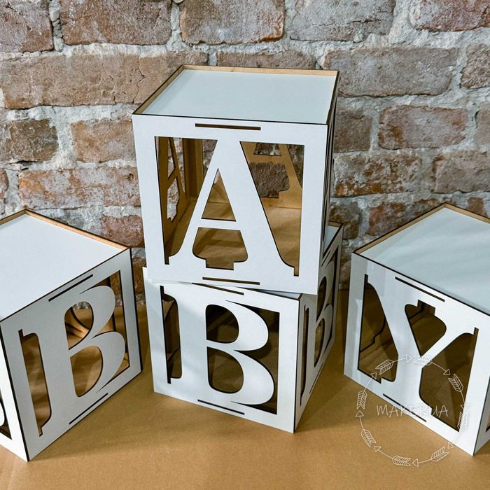 Декор для свята куби коробки BABY день народження хлопчик чи дівчинка