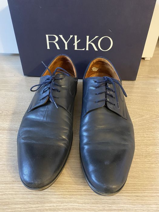 Buty męskie skórzane Ryłko 43 ciemny granat