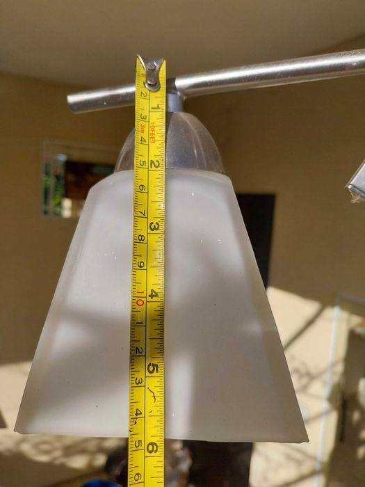 Candeeiro de teto / suspensão com 3 campânulas de vidro estilo moderno