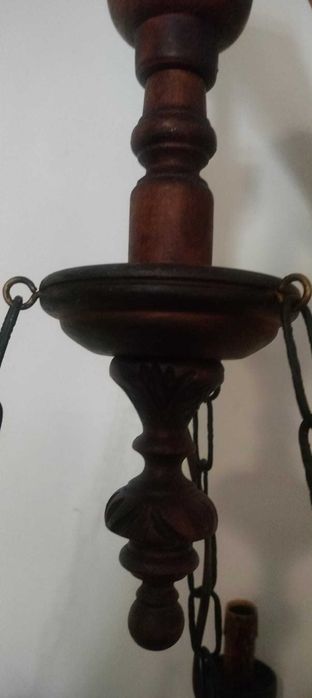 2 Candeeiros de Tecto em madeira maciça