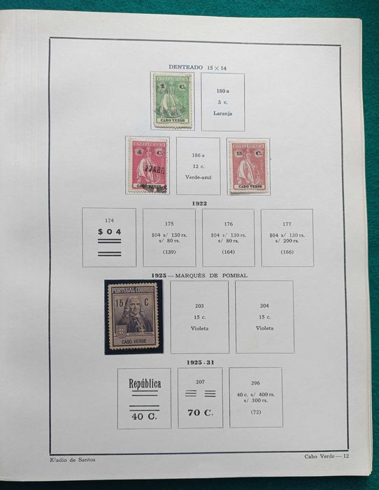 Album de Selos de Cabo Verde - selos desde 1877