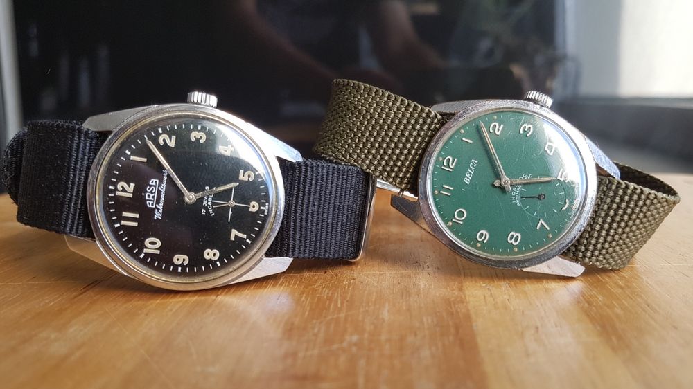Zegarek vintage w stylu wojskowym