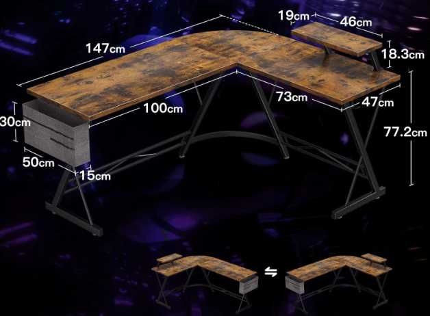 Secretária de canto mesa de gaming [3 tamanhos] NOVO - ENVIO GRÁTIS