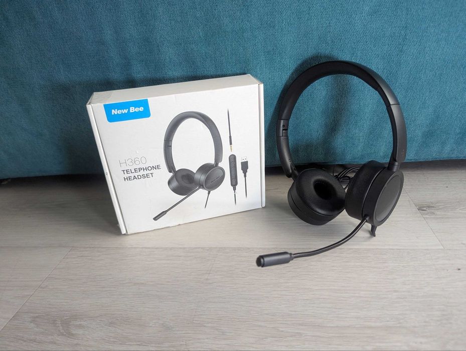 Провідні навушники New Bee H360 телефонна гарнітура з мікрофоном headset для ПК ноутбука проводные наушники с шумоподавлением