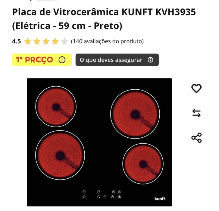Placa vitroceramica kunft