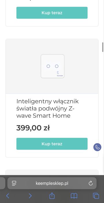 Inteligentny włącznik światła podwójny Smart Home Keemple