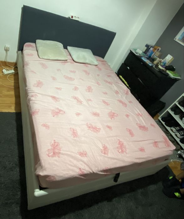 Cama de Casal com Arrumação – Branca – 140x190 cm