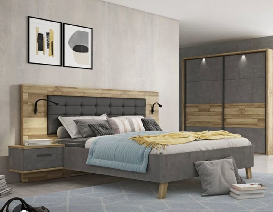 Cama Casal + Cabeceiras + Luz Led + Estrado