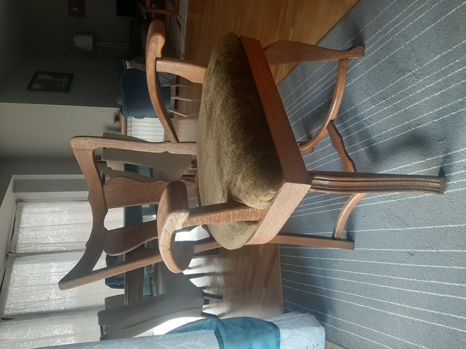 Krzesło plus fotel, dębowe