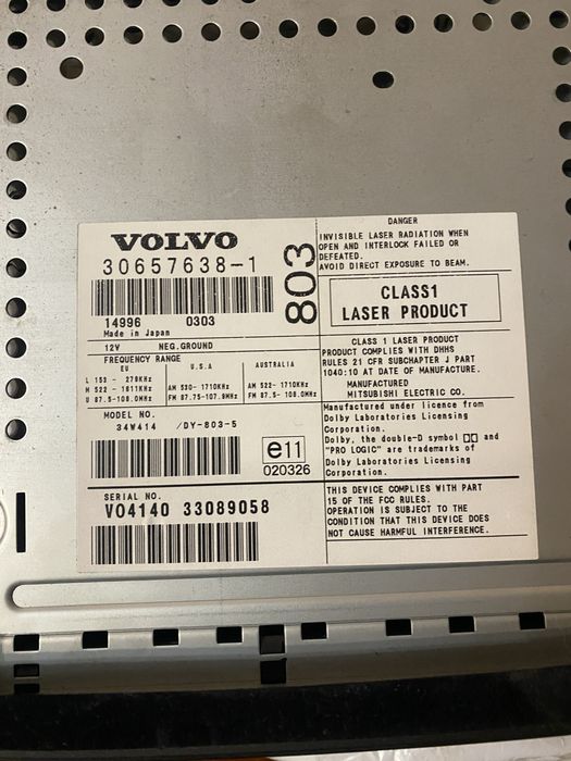 Магнітола магнитола Hu 803 volvo s60 v70 xc70 30657638