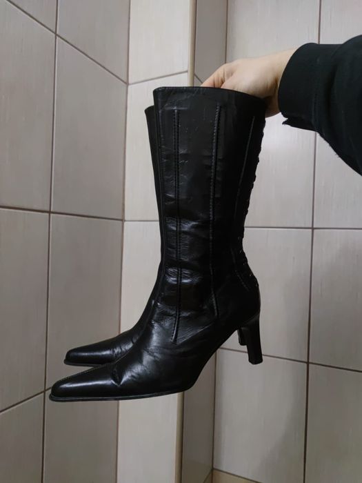 buty  damskie 36 muszkieterki wiązane spiczaste na szpilce szpilki ele