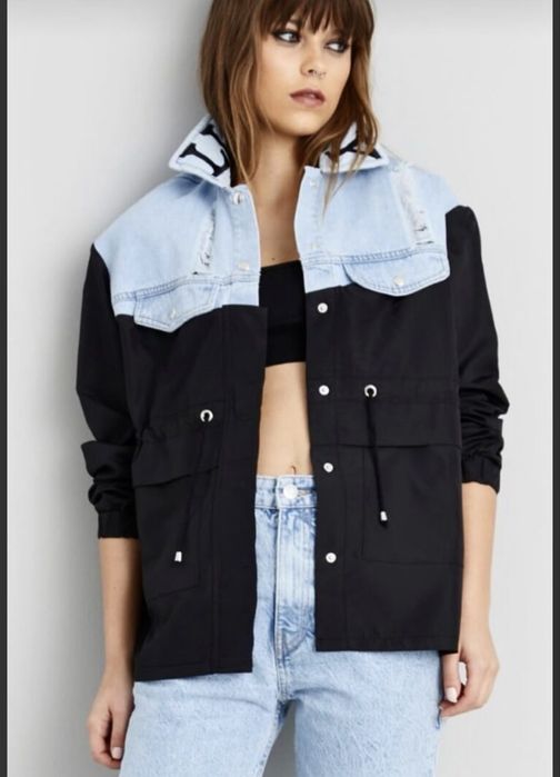 Стильна комбінована джинсова  куртка, розмір M