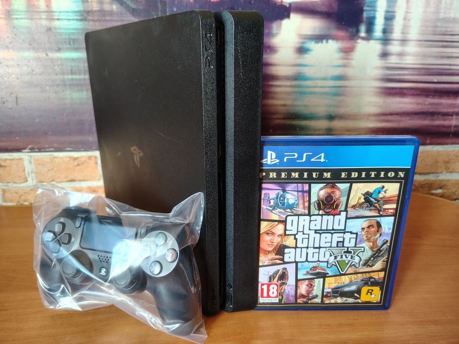 Sony PlayStation 4 Slim + GTA V диск з ігрою, соні плей стейшен 4 с грою  на диску гта 5
