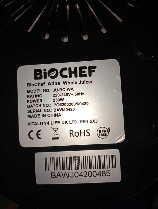 Wyciskarka BIOCHEF Atlas Whole Slow Juicer