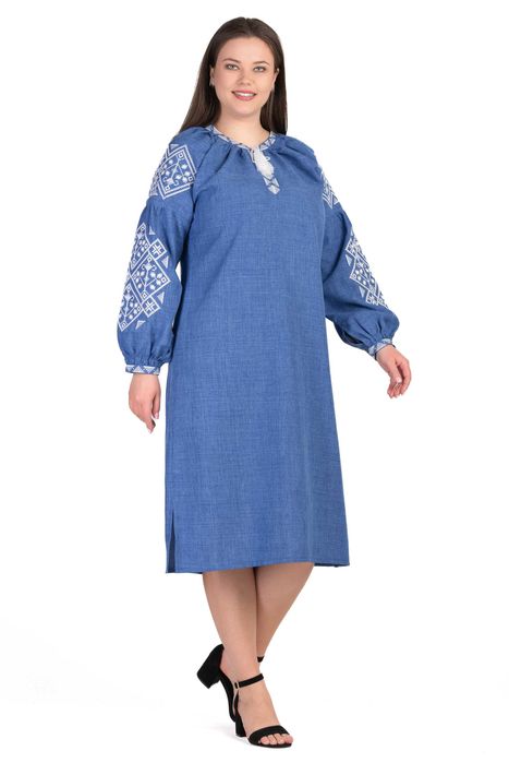 Сукня вишиванка Богдана з льна-габардину