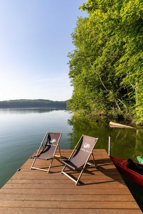 Domek nad jez. 6 os.- jacuzzi, pomost, łódka, kajak, deska SUP