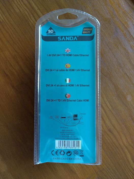 Cabo DVI - HDMI  1.5M - Como Novo