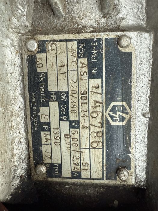 Silnik elektryczny 1,1kw ,380v, 1400obr