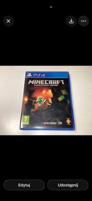 Minecraft PS4 Edition PlayStation 4 Oryginał Płyta + Pudełko