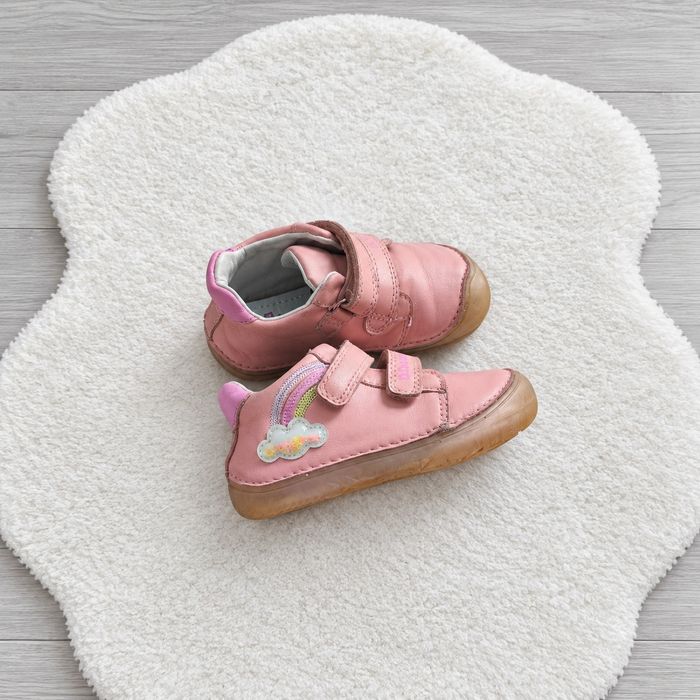 Дитячі шкіряні кросівки DD Step 25 - 26 р. 16 см рожеві туфлі черевички Barefoot