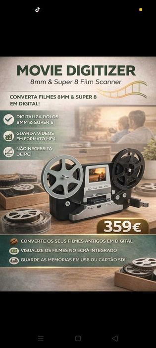 Converta filmes 249€. Oportunidades