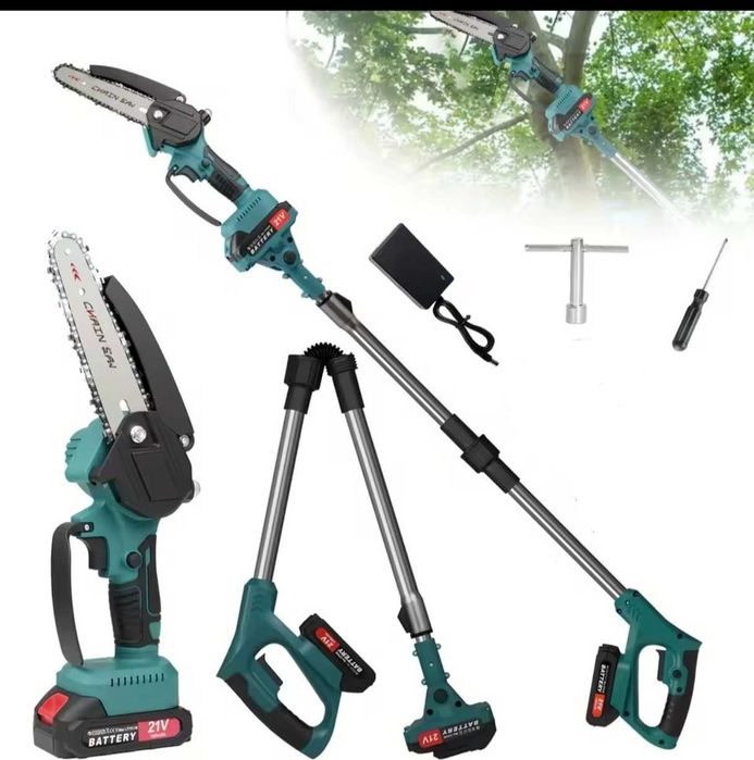 Mini motosserra a bateria com cabo extensor