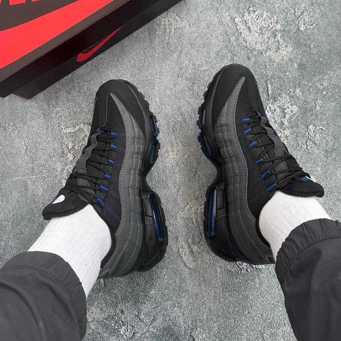 !SALE! Nike Air Max 95 Black Grey Blue Premium 41 42 43 44 45 найк айр макс am95