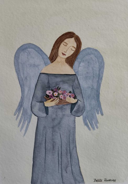 Akwarela Akwarelka Obraz pt: Anioł - A4