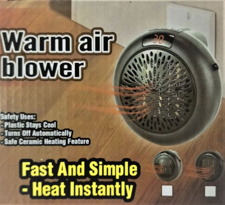 Mini aquecedor ventilador portátil tomada 900 W