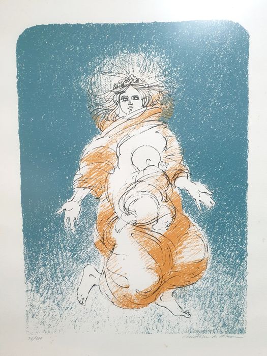 Luís Filipe Abreu: linda Serigrafia assinada, numerada e emoldurada