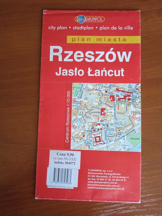 Rzeszów, Jasło, Łańcut plan miasta, mapa