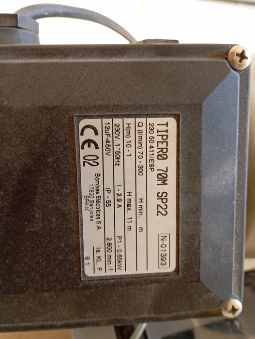 Motor eléctrico ou Bomba de água