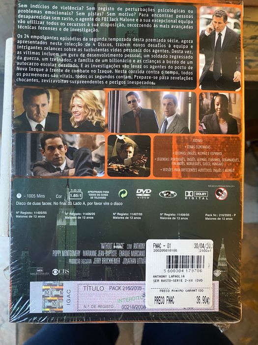 Sem Rasto (Without a Trace) 2ª, 3ª, 4ª e 5ª Temporada DVD selado