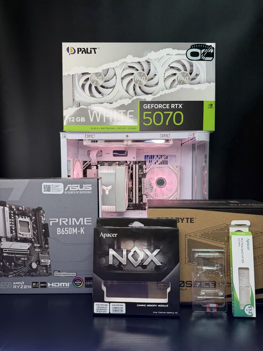 Ігровий ПК Ryzen 5 7500F RTX 5070 12GB | White | 32GB DDR5