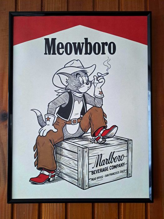 Humorystyczny obrazek w ramce Meowboro