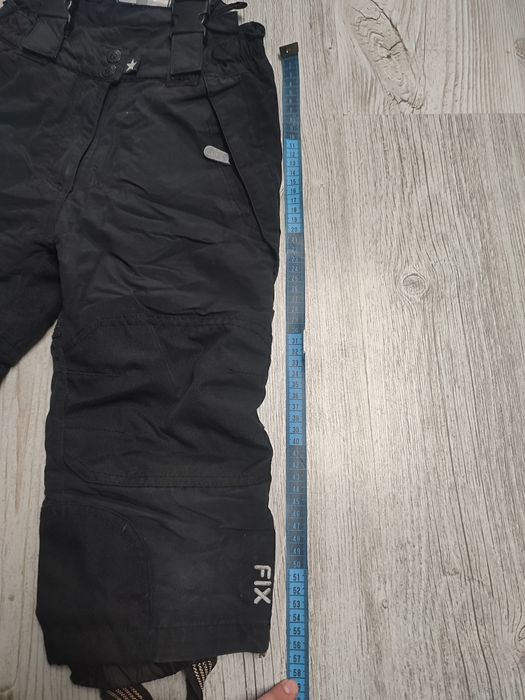 Fix 98 spodnie dziecięce zimowe narciarskie ocieplane szelki odblaski