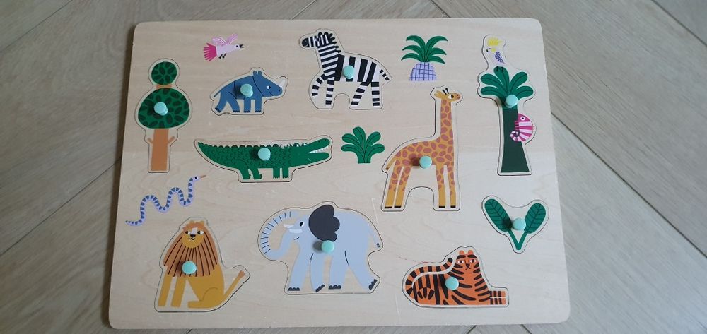 Układanka drewniana sorter zwierzątka afrykańskie