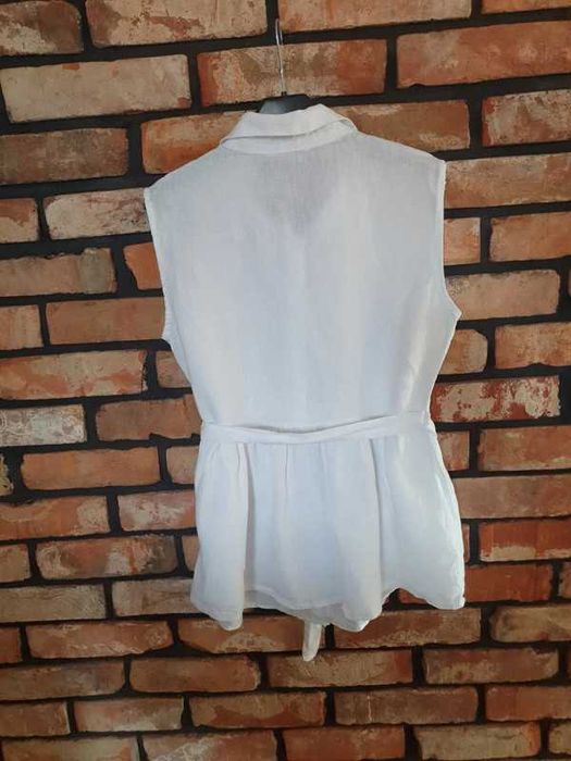 Lniana bluzka z baskinką 38-40/M-L