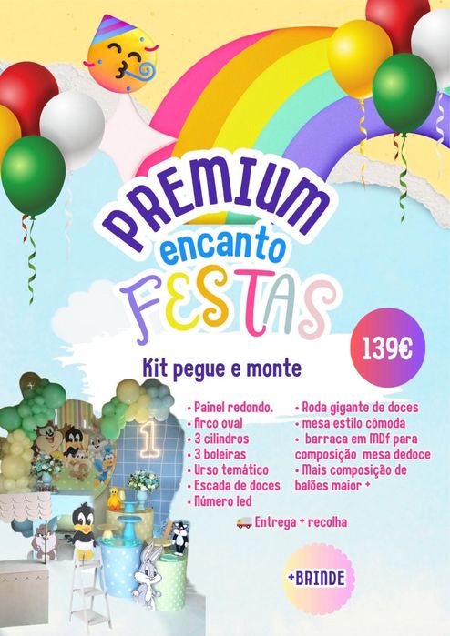 Pegue e monte e festas prontas decoradas