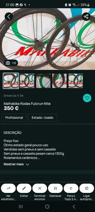 Acessórios e  peças de bicicleta