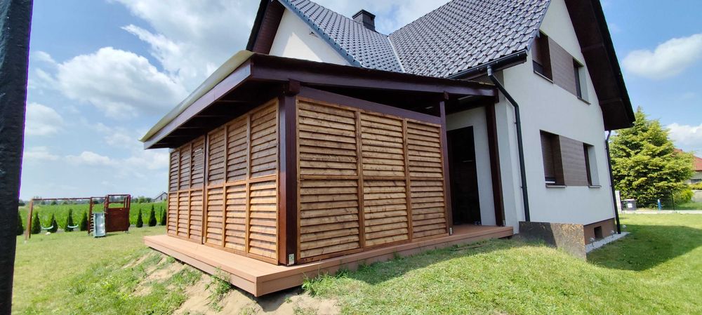 Żaluzje tarasowe do : pergola altana taras balkon ogród.