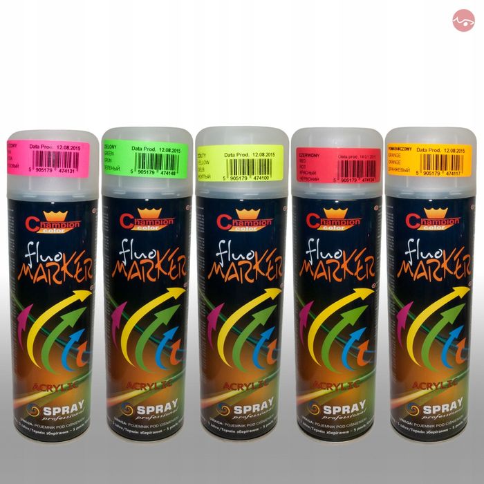 Fluomarker Farba Champion 500ml Spray Żółty