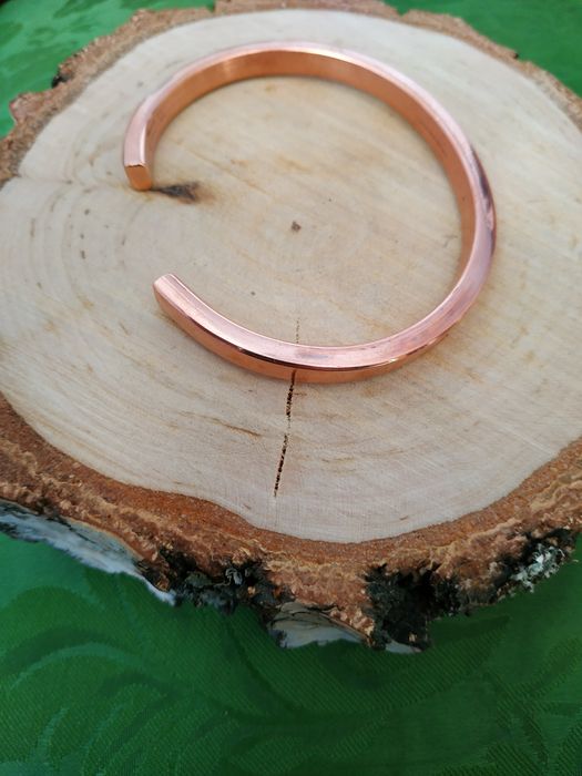 Bardzo gruba męska Miedziana bransoletka zdrowotna Handmade