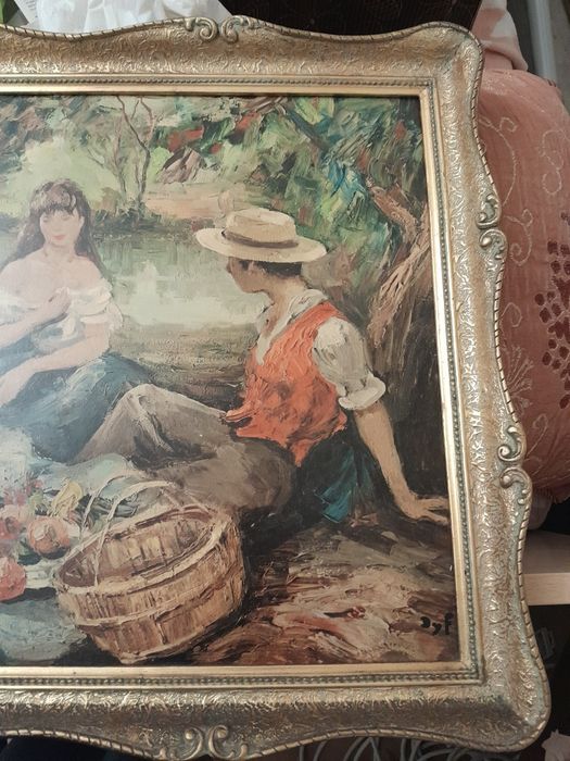Réplica da pintura The Picnic, do pintor Marcel Dyf