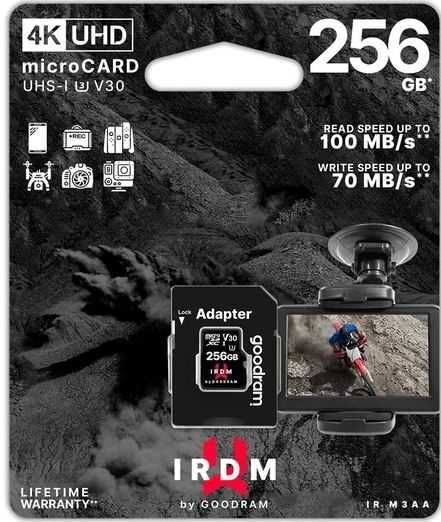 Karta pamięci SDXC GOODRAM 256GB V30 U3 100Mbit/70Mbit