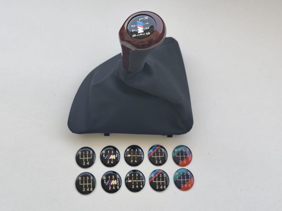 Manete Moca Manípulo Manopla Maçaneta Alavanca Fole velocidades BMW Serie 1 E81 E82 E87 E88 Caixa 5 6 Pack M Pele Lisa Perfurada