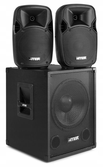 Nagłośnienie dla mobilnego DJ kolumny aktywne mixer kable