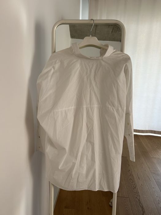 Biała elegancka bawełniana koszula zara do pracy do biura biurowa