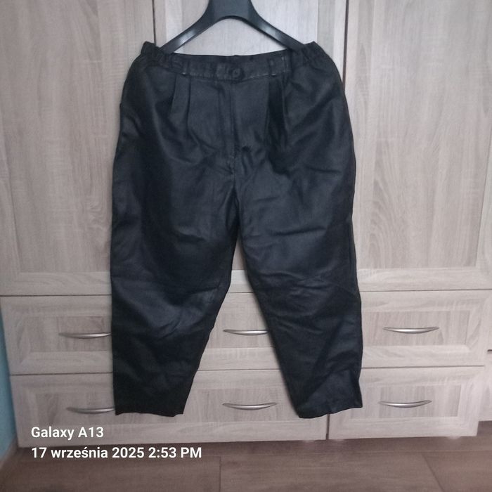 Spodnie damskie skóra naturalna na motor